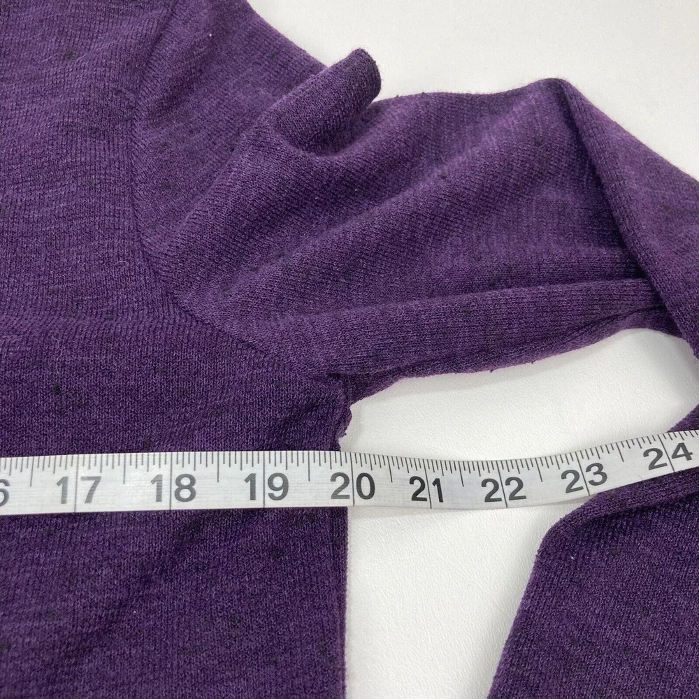 Rafaella Petite Purple Knit Cardigan‎ Ruffle Neck Button Front Petite P/L